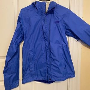 Blue Northface rain resistant jacket